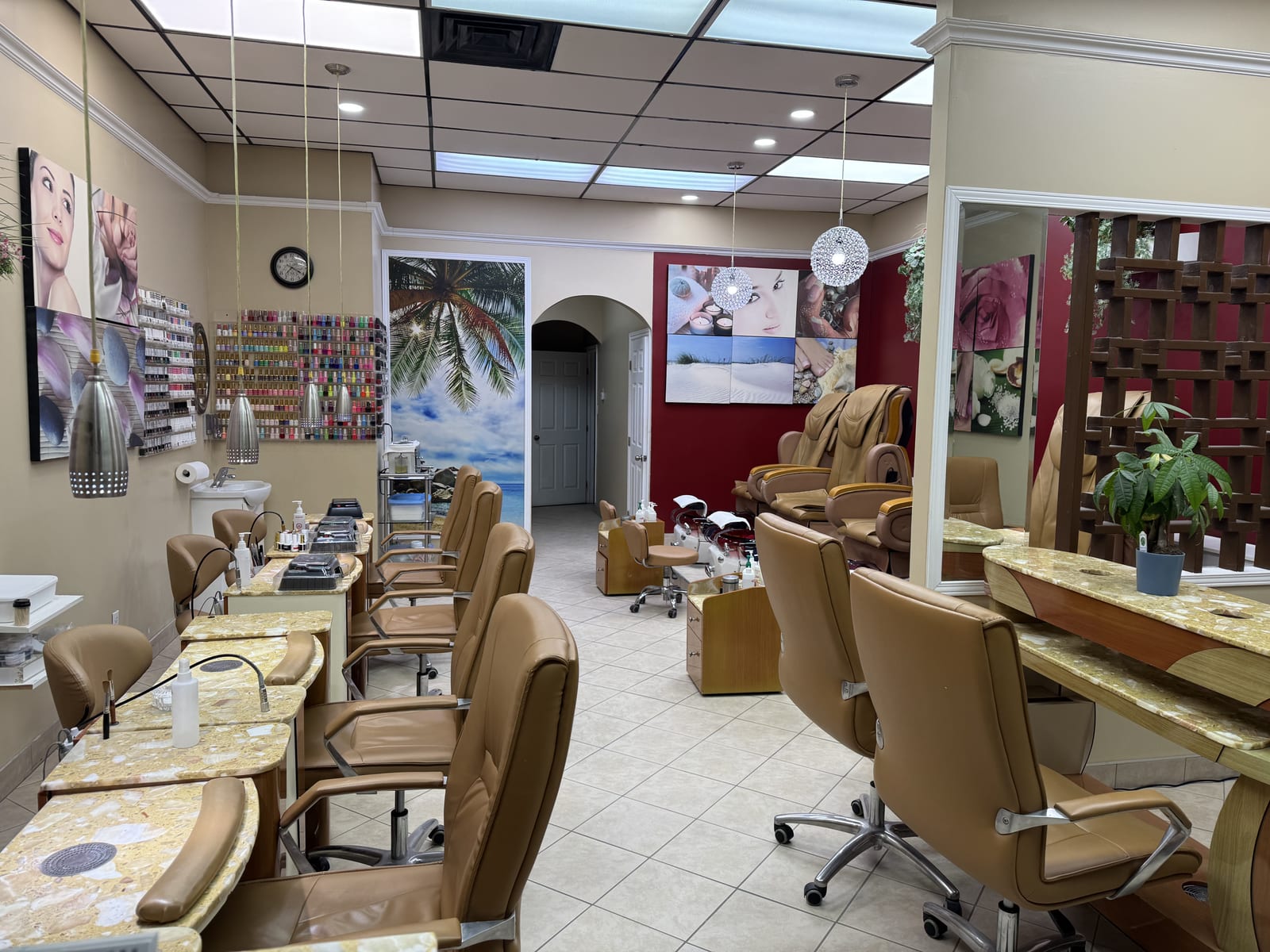 Interior of Hot Nails nail salon on Ottawa Street in Kitchener